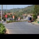 Blick zurück auf die laotisch-vietnamesische Grenzanlage